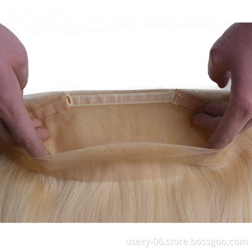 Wholesale Mink Brazilian Hair Closure 613 Virgin Hair Swiss Lace Closure Blonde Hair 360 Lace Frontal Closure